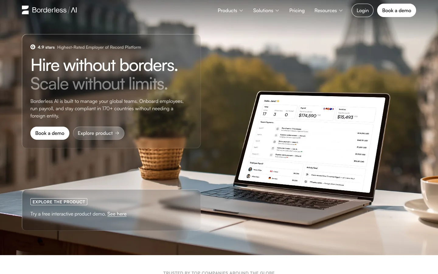 Borderless AI website homepage
