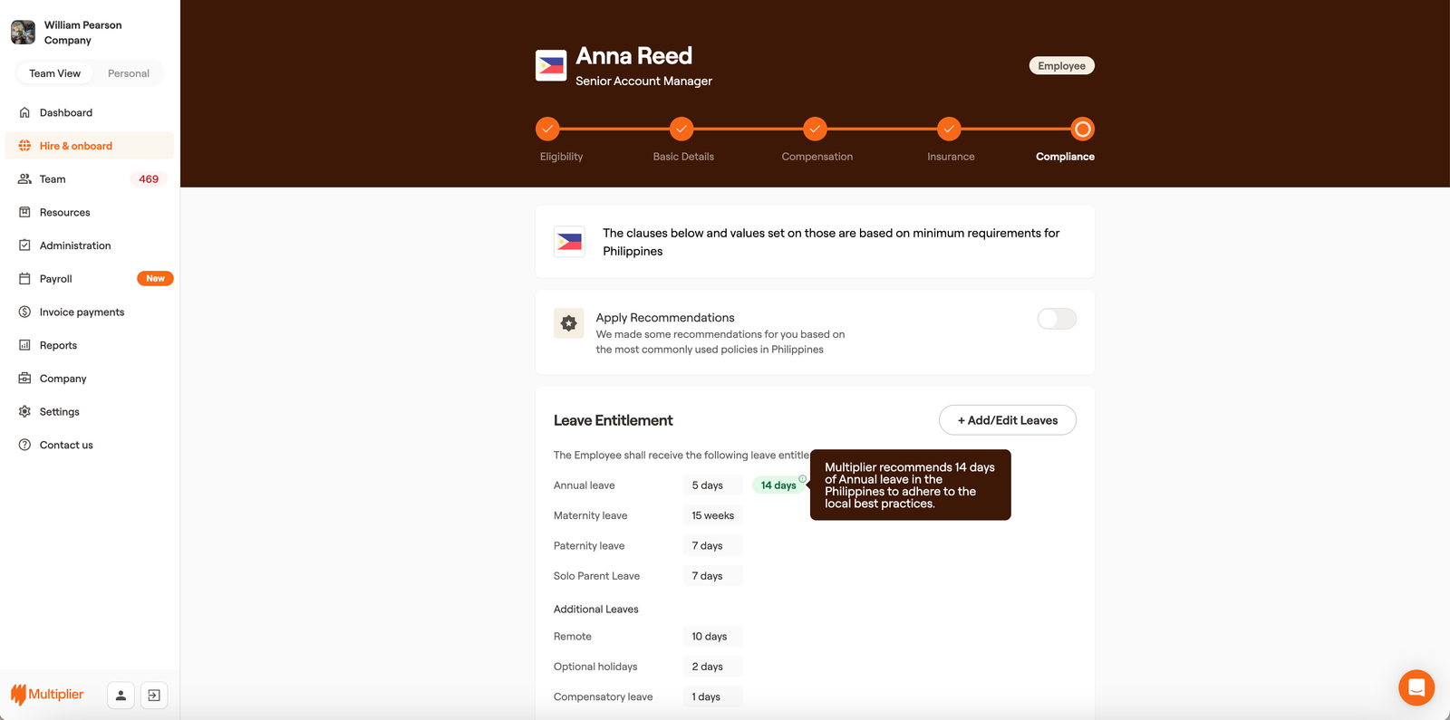 Multiplier EOR platform screenshot 6