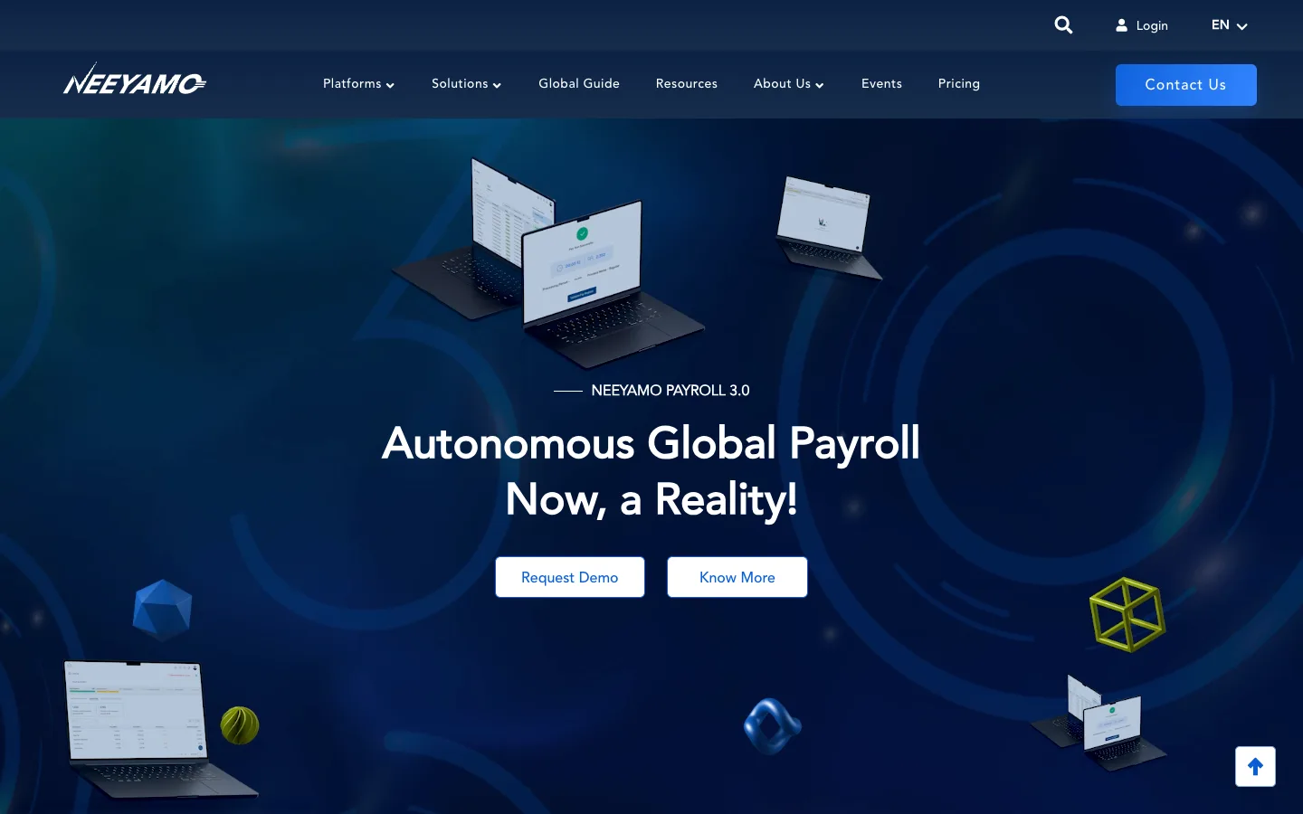 Neeyamo website homepage