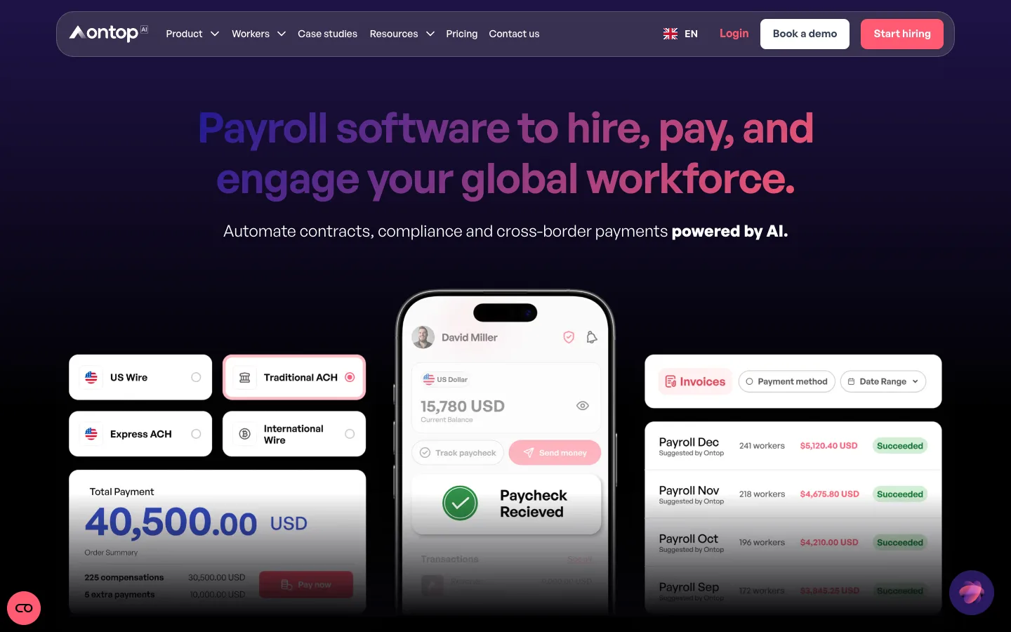 Ontop website homepage