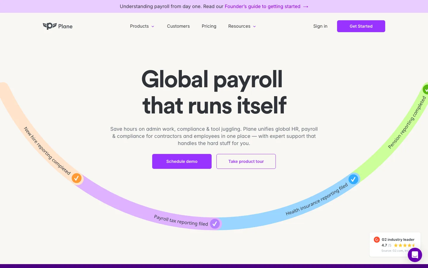 Plane website homepage