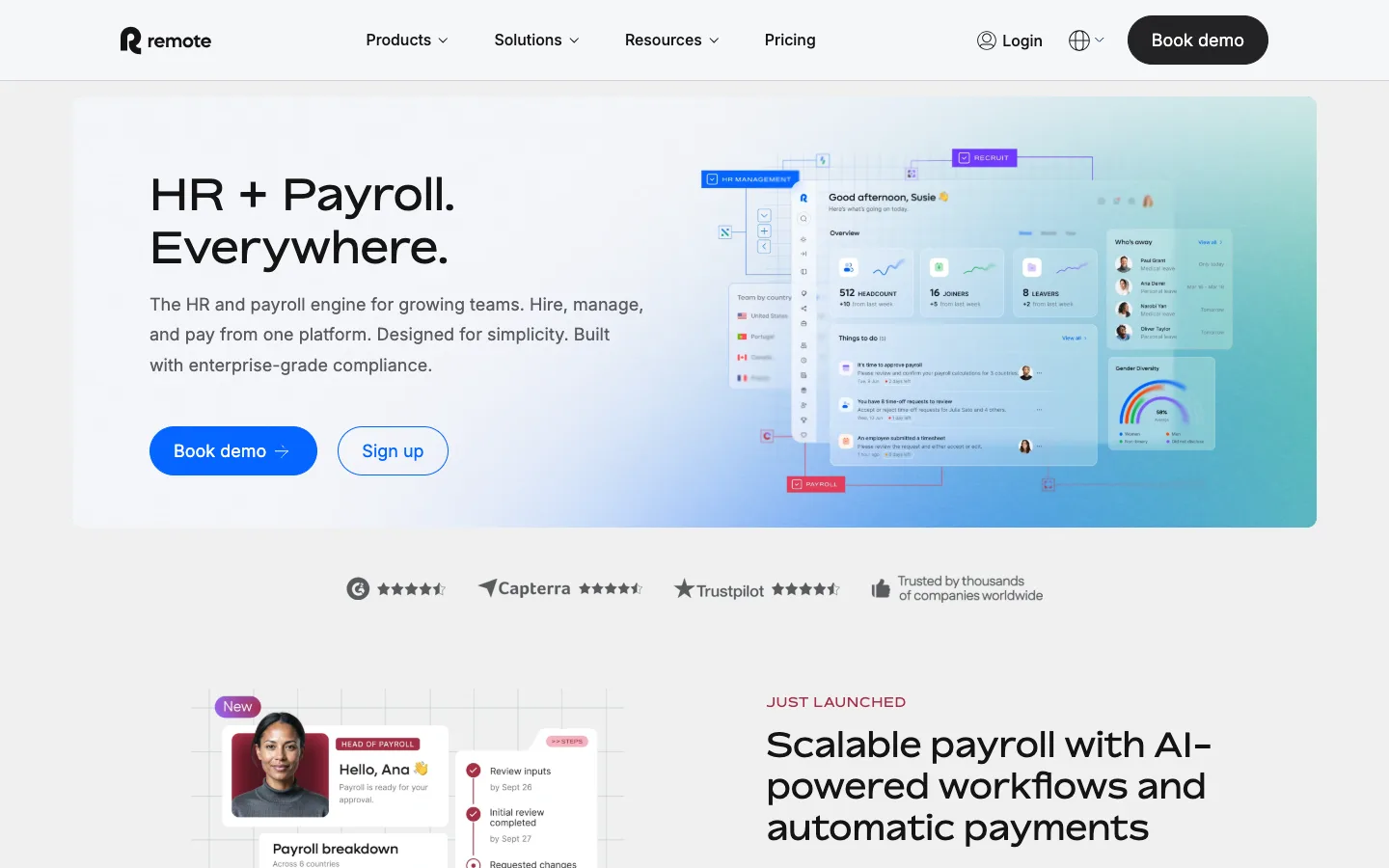 Remote website homepage