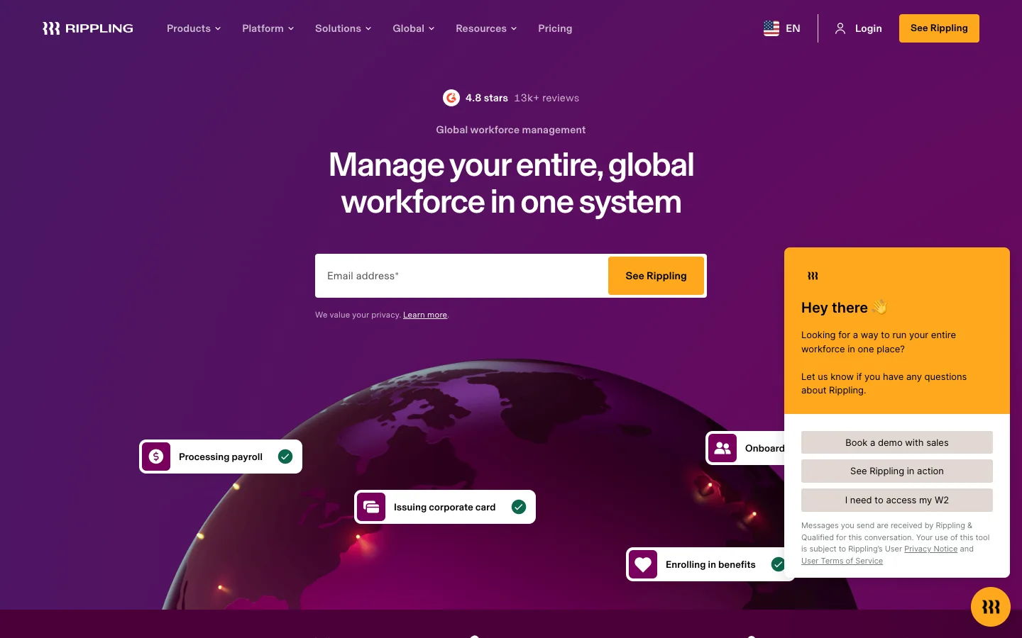 Rippling global payroll and hiring