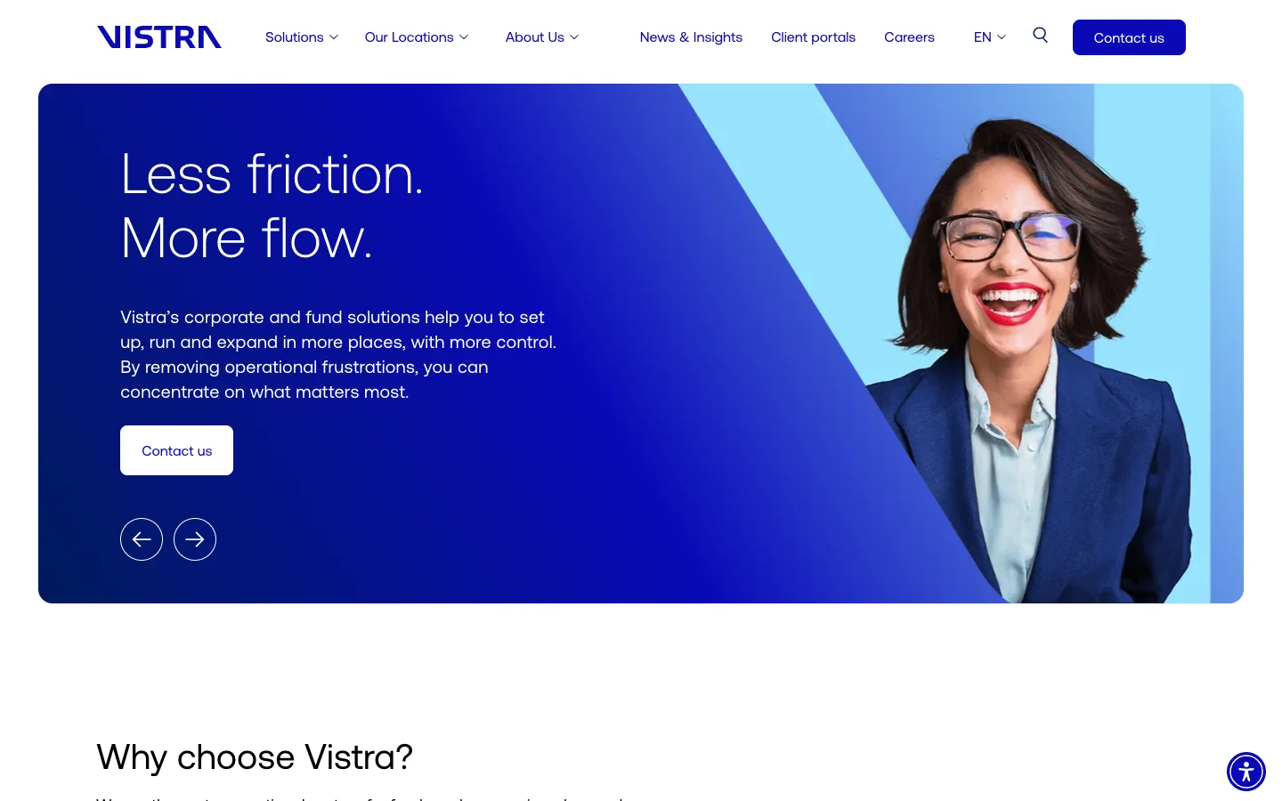 Vistra website homepage
